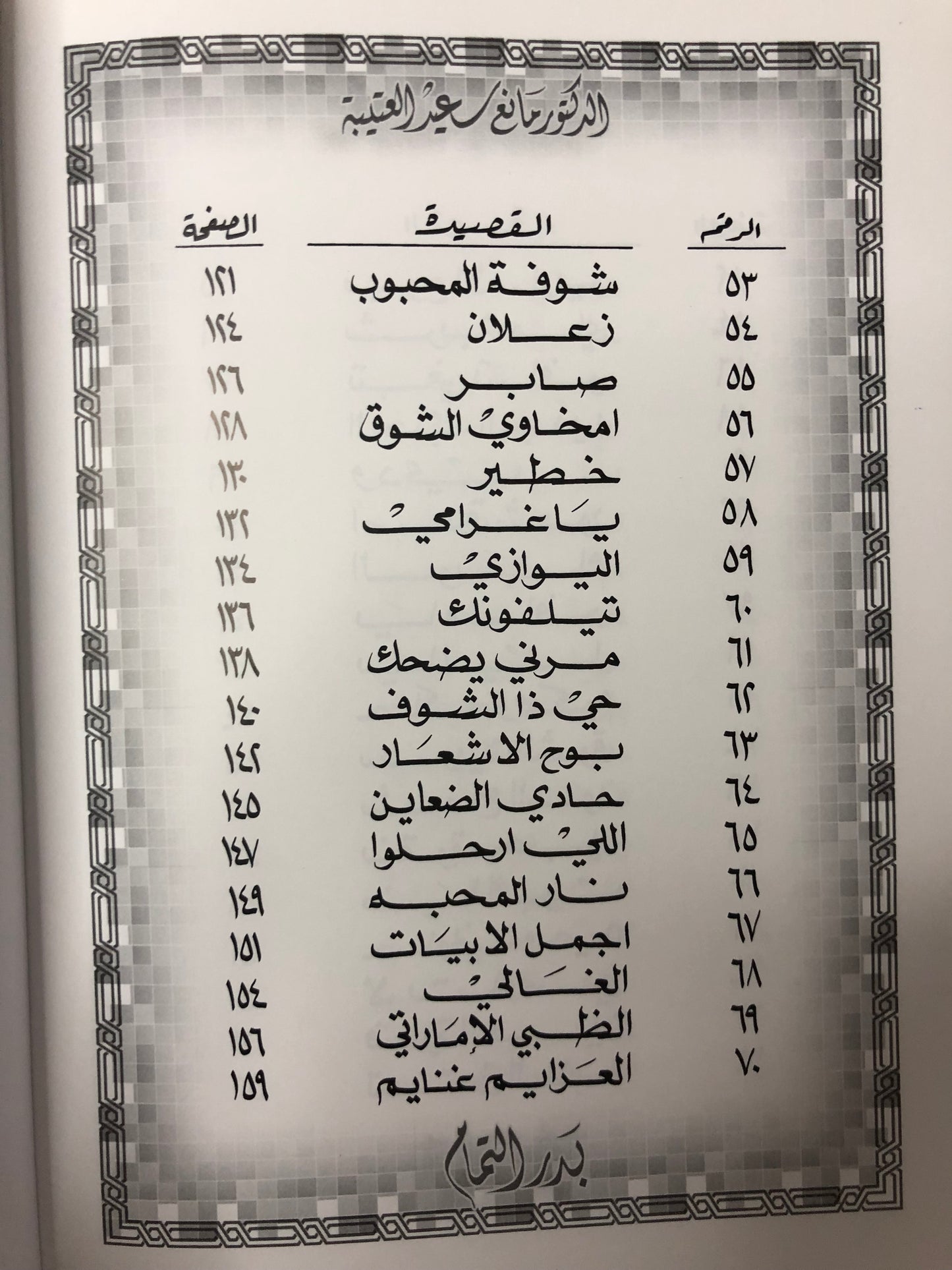 34 بدر التمام : الدكتور مانع سعيد العتيبه رقم (34) نبطي