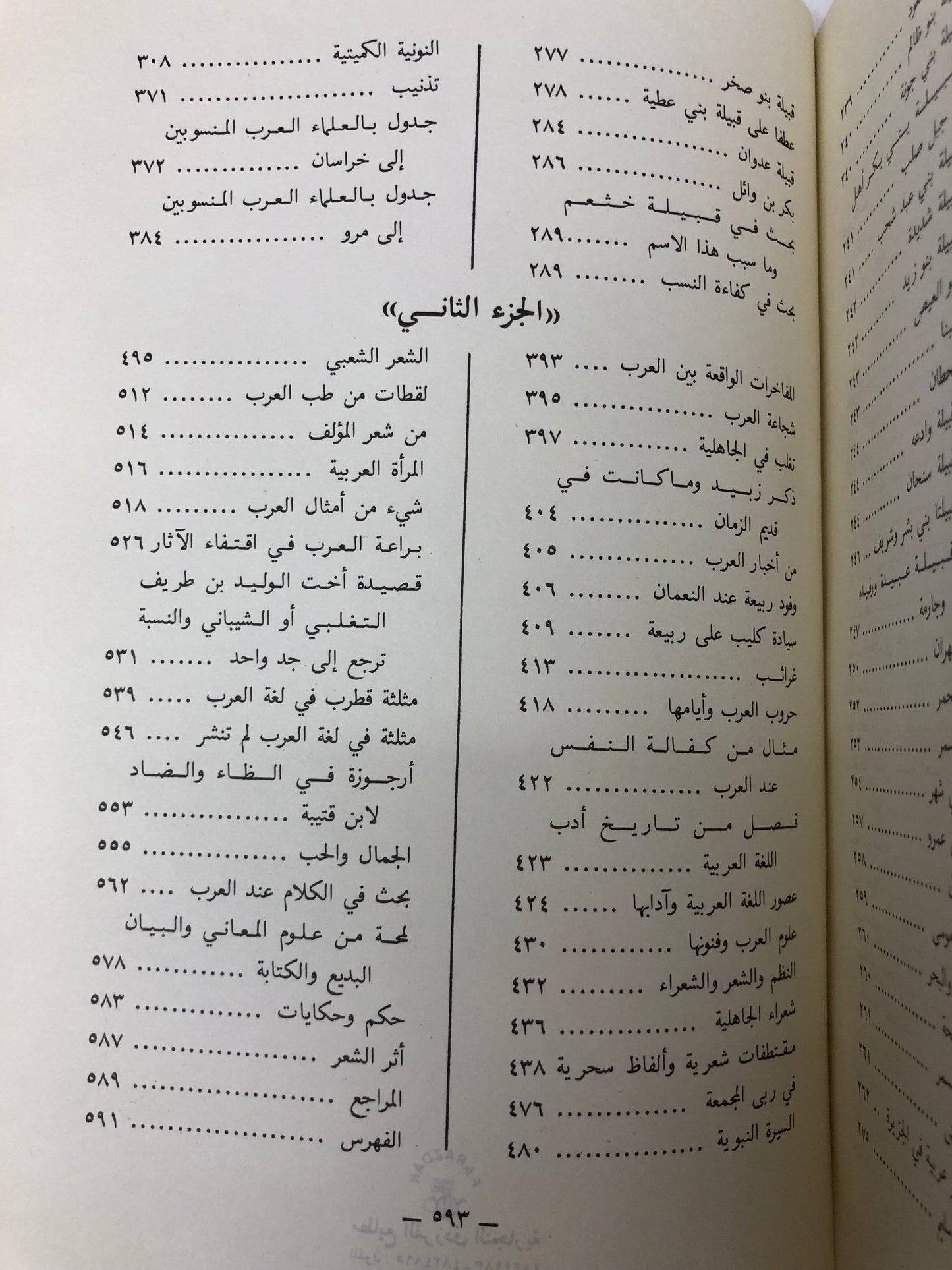كنز الأنساب ومجمع الآداب