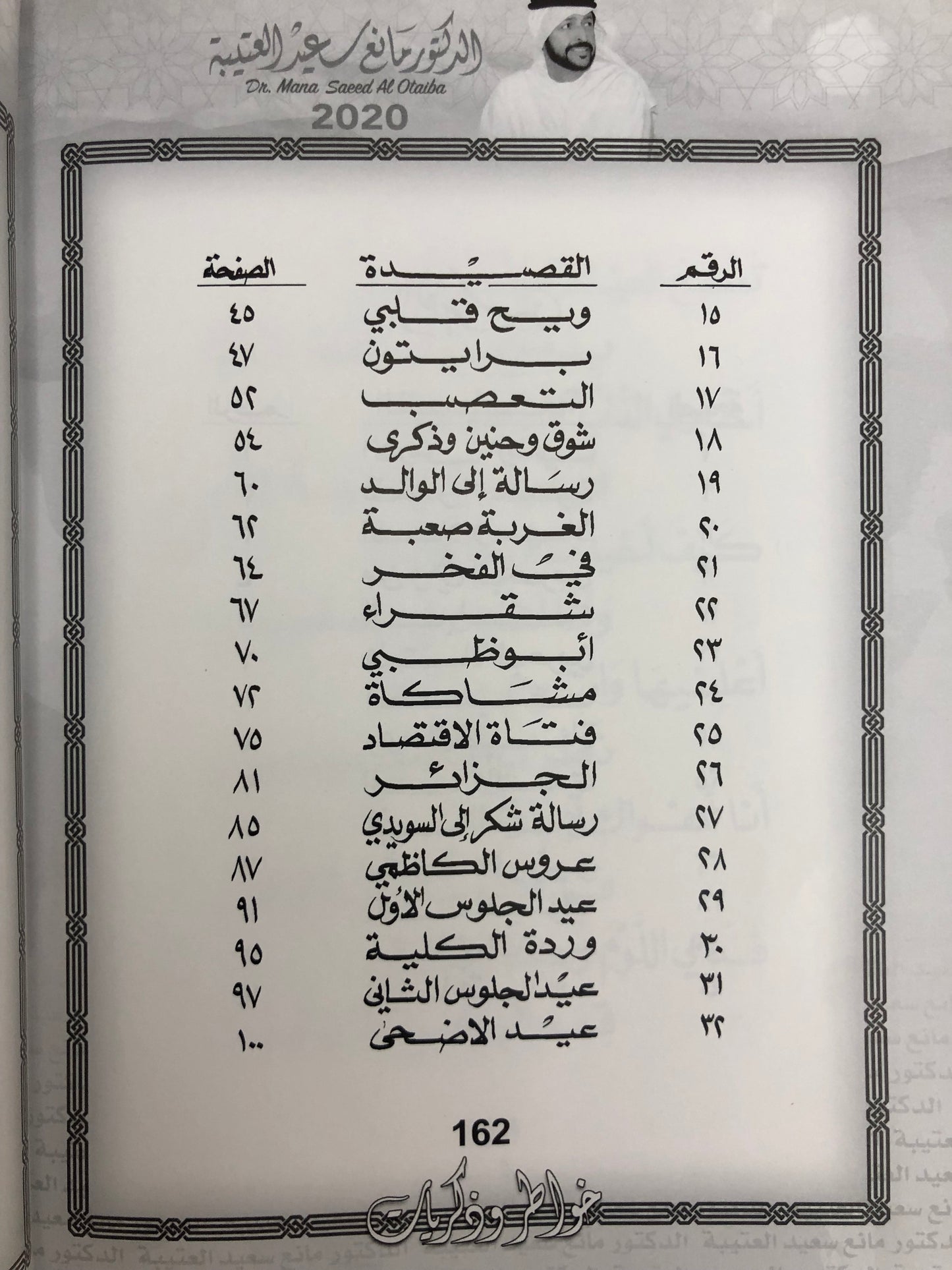 ديوان خاطر وذكريات : الدكتور مانع سعيد العتيبة (رقم 1) فصحى