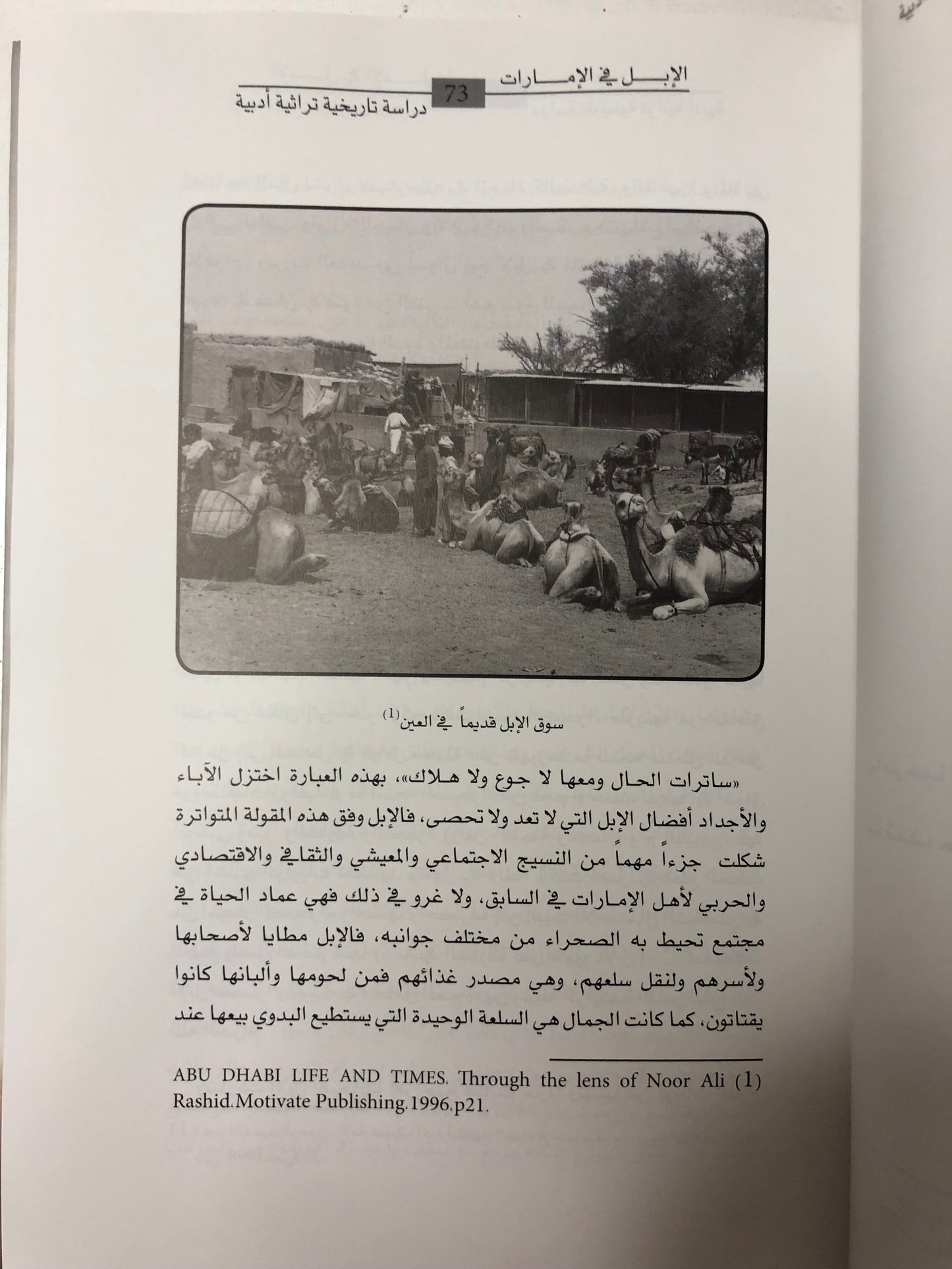 الإبل في الإمارات : دراسة تاريخية تراثية أدبية
