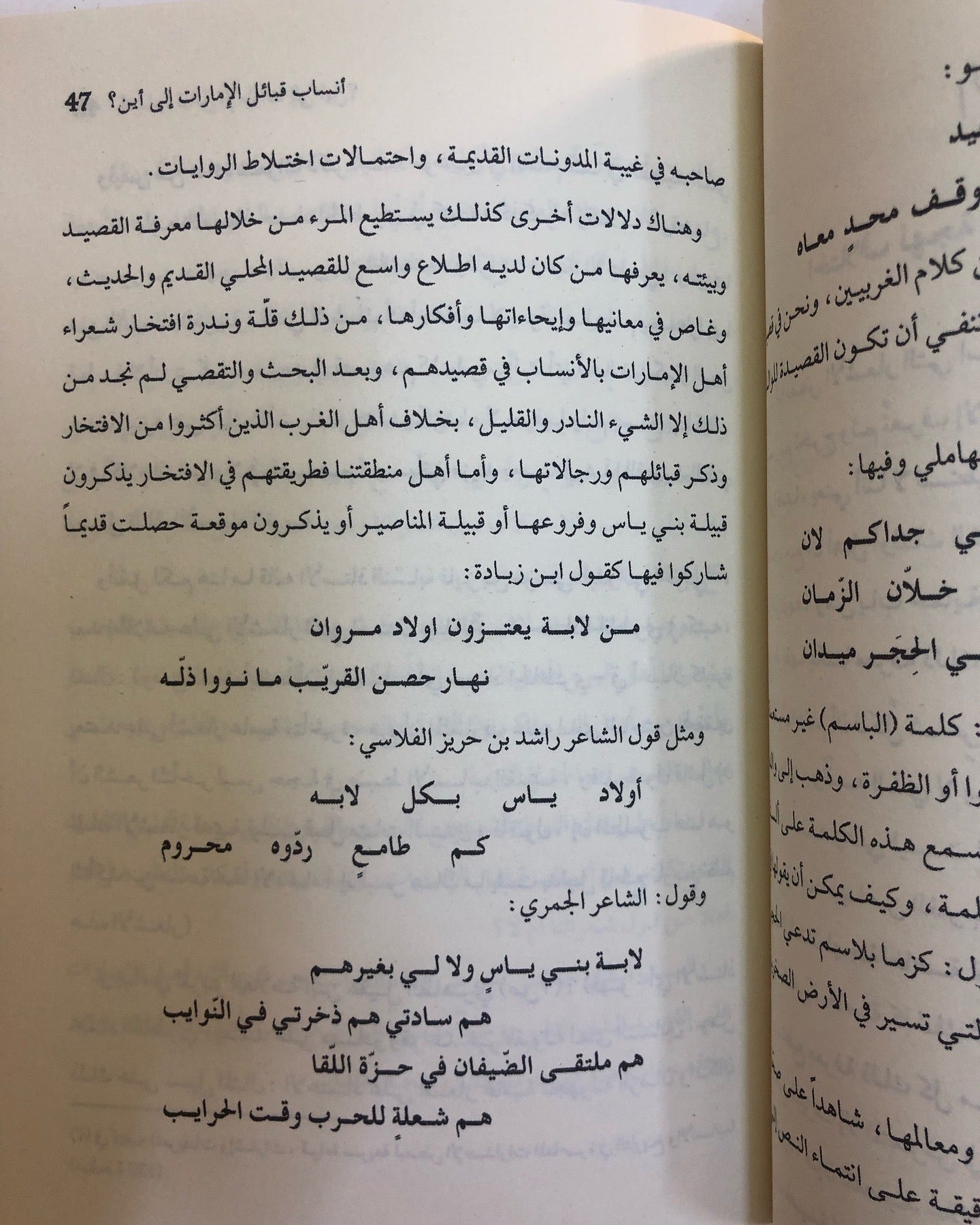 أنساب قبائل الإمارات إلى أين؟ : دراسات وأبحاث في نسب بني ياس والمناصير