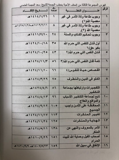 إتحاف الأحبة بخطب الجمعة