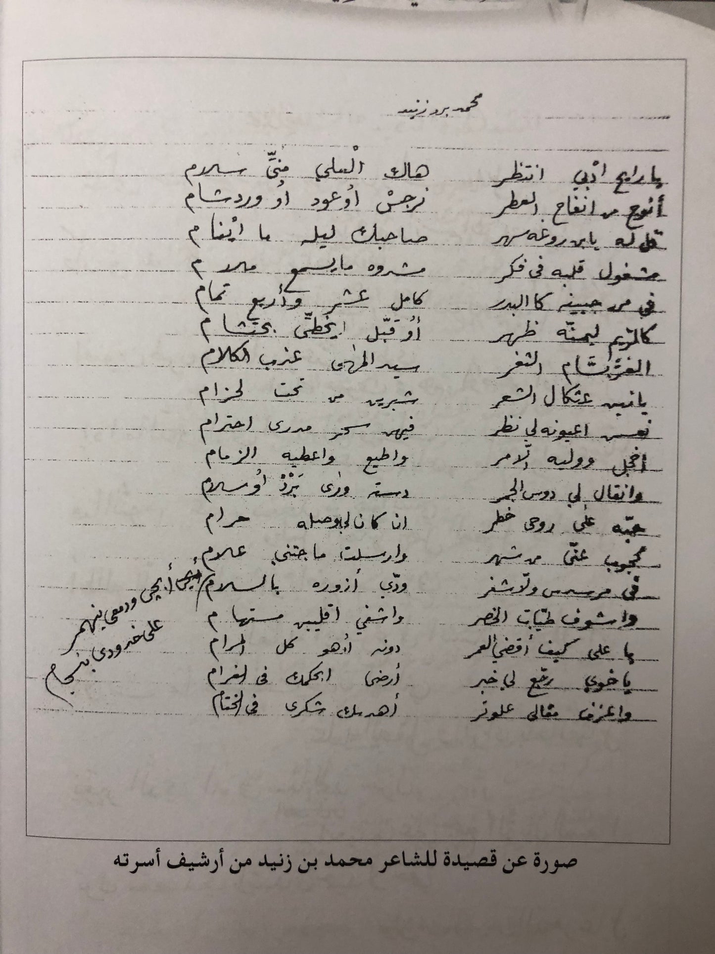 ديوان محمد بن ثاني بن زنيد : حياته وأشعاره وقصائد لشعراء من أسرته