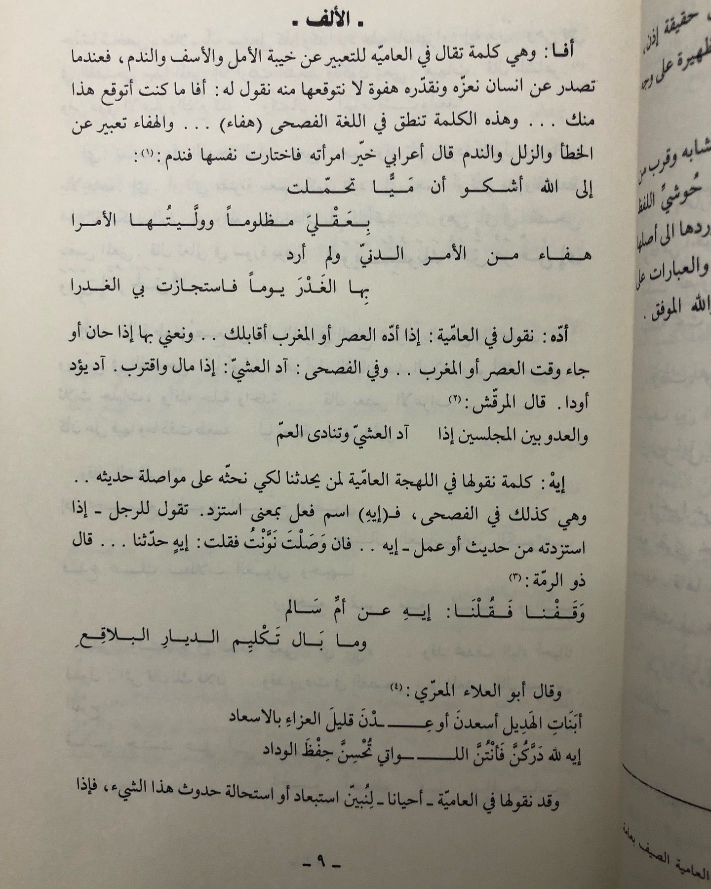 بين الفصحى والعامية : معجم كلمات