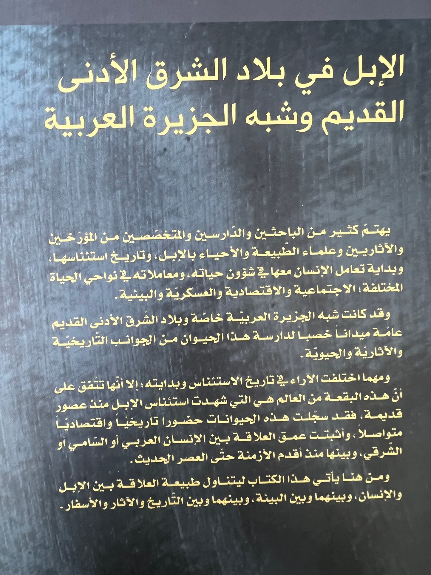 ⁨ الإبل في بلاد الشرق الأدنى القديم وشبه الجزيرة العربية : تاريخيا-اثارياً-أدبيا