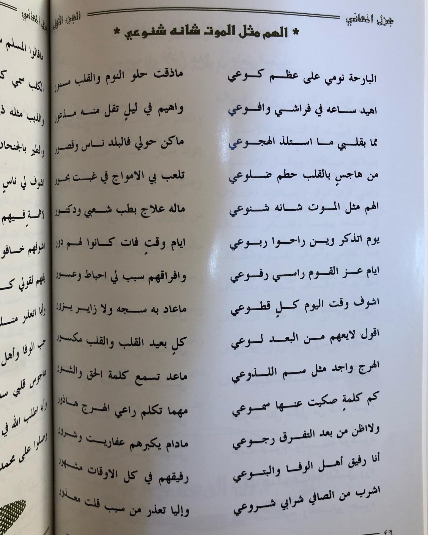 ديوان جزل المعاني الجزء الأول : الشاعر غالي العضيلة