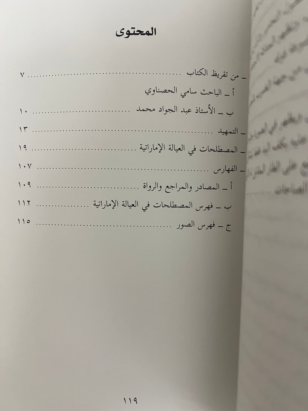 المصطلحات في العيالة الإماراتية